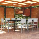 vidaXL Ensemble à manger de jardin 9 Pièces Blanc