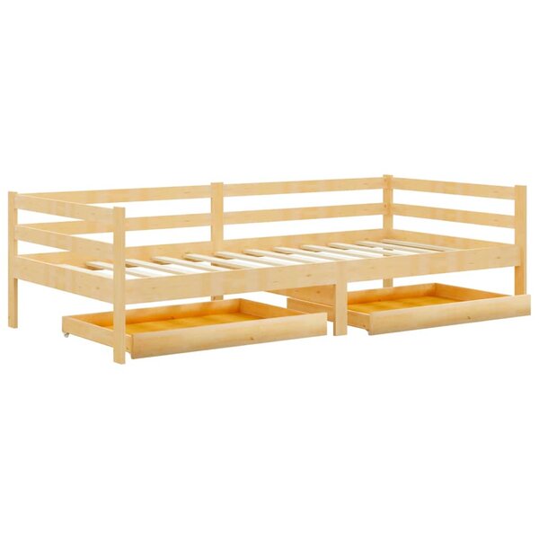 vidaXL Lit de repos avec tiroirs 90x200 cm Bois de pin massif