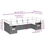 vidaXL Salon de jardin avec coussins 7 Pièces beige résine tressée