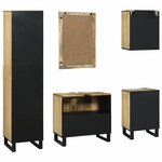 vidaXL Ensemble de mobilier de salle de bain avec tiroir 5 Pièces Marron