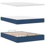 VidaXL Cadre de lit ottoman avec matelas bleu 140x190 cm tissu