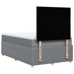 vidaXL Sommier à lattes de lit et matelas gris clair 120x190 cm tissu