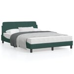 vidaXL Cadre de lit avec tête de lit Vert foncé 140x200 cm Velours