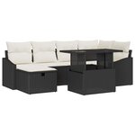 vidaXL Ensemble de canapé de jardin 7 Pièces Noir polyrotin