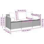 vidaXL Canapé de jardin avec coussins 3 places noir résine tressée