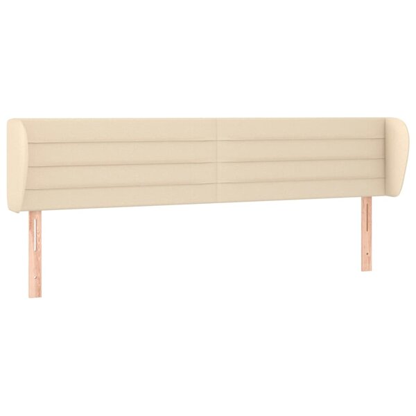 vidaXL Tête de lit avec oreilles Crème 203x23x78/88 cm Tissu