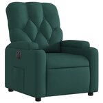 vidaXL Fauteuil inclinable électrique Vert foncé Tissu