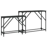vidaXL Tables console gigognes 2 Pièces noir bois d'ingénierie