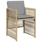 vidaXL Chaises de jardin avec coussins lot de 4 mélange beige