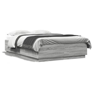 vidaXL Cadre de lit sans matelas sonoma gris 160x200 cm