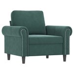 vidaXL Ensemble de canapés 3 Pièces avec coussins vert foncé velours