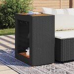 vidaXL Table d'appoint de jardin dessus en bois noir 60x40x75 cm