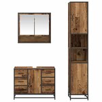 vidaXL Ensemble de mobilier de salle de bain 3 Pièces Bois ancien