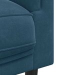 vidaXL Canapé avec coussins 3 places bleu velours