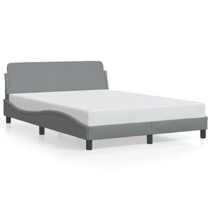 vidaXL Cadre de lit Dover gris clair 120x200 cm tissu
