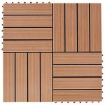 vidaXL Carreau de terrasse 22 Pièces Teck 30 x 30 cm WPC