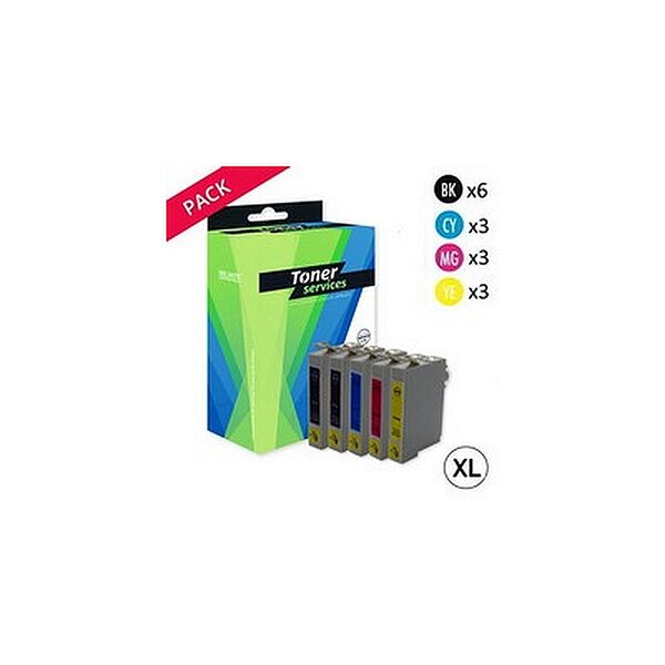 Compatible Epson T0715 Pack 15 cartouches Noires/couleurs XL (Guepard)