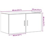 vidaXL Armoire murale chêne noir 80x39x40 cm bois d'ingénierie