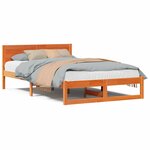 vidaXL Cadre de Lit Ciré marron Bois pin massif 120 x 200 cm Durable
