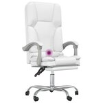 vidaXL Fauteuil de massage inclinable de bureau Blanc Similicuir