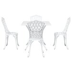 Ensemble de salle à manger de jardin 5 pièces vidaXL en aluminium blanc