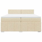 vidaXL Sommier à lattes de lit avec matelas Crème 200x200 cm Tissu