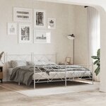 vidaXL Cadre de lit métal sans matelas et pied de lit blanc 180x200 cm