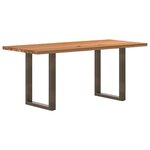 vidaXL Table à manger marron clair bois de chêne massif rectangulaire