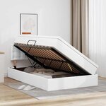 vidaXL Lit de Rangement Blanc pur 120 x 200 cm Cuir synthétique