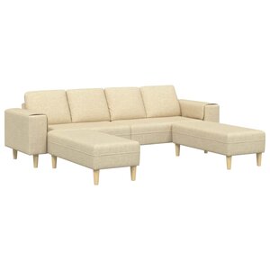 vidaXL Canapé de salon 3 Pièces Crème Polyester