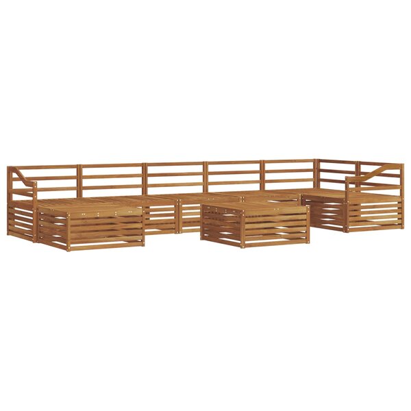 vidaXL Ensemble de canapés d'extérieur 8 Pièces Naturel