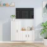 vidaXL Ensemble de meubles TV 2 Pièces Blanc Bois d'ingénierie