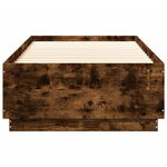 vidaXL Cadre de lit chêne fumé 100x200 cm bois d'ingénierie