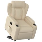 vidaXL Fauteuil inclinable Crème Tissu