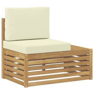 vidaXL Unités de sofa sectionnel d'extérieur Blanc et crème