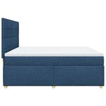 vidaXL Sommier à lattes de lit avec matelas Bleu 200x200 cm Tissu