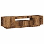 vidaXL Meuble TV avec lumières LED vieux bois bois d'ingénierie