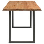 vidaXL Table à manger et bord naturel bois massif chêne rectangulaire