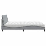 vidaXL Lit avec matelas gris clair 180x200 cm tissu