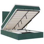 vidaXL Cadre de lit ottoman avec matelas vert foncé 120x200 cm velours