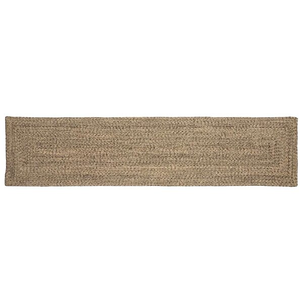 vidaXL Tapis de surface Rectangulaire Naturel et Noir 60 x 200 cm Jute