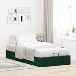 vidaXL Cadre de lit ottoman sans matelas vert foncé 90x190 cm velours