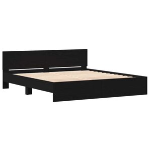 vidaXL Cadre de lit Chêne noir 203 x 185 x 70 cm Bois d'ingénierie
