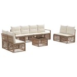 vidaXL Ensemble de canapé de jardin 9 Pièces Beige polyrotin