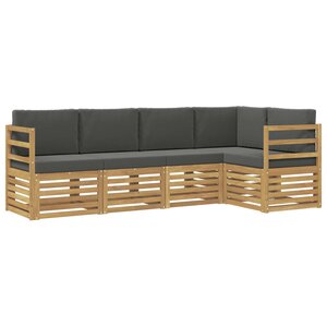 vidaXL Ensemble de canapés d'extérieur 5 pc Blanc et anthracite