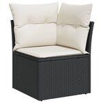 vidaXL Salon de jardin 10 Pièces avec coussins noir résine tressée