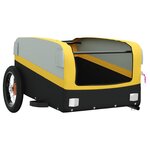 vidaXL Remorque de vélo noir et jaune 30 kg fer