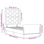vidaXL Cadre de lit avec tête de lit Gris clair 80 x 200 cm tissu
