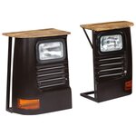 vidaXL Buffet en forme de camion Bois de manguier massif Gris foncé