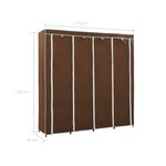 vidaXL Garde-robe avec 4 compartiments Marron 175x45x170 cm